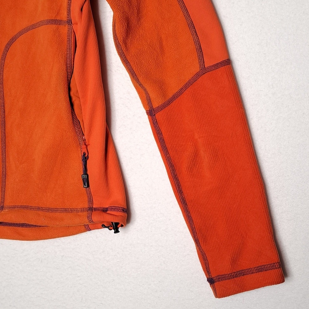 Millet Fleece Jacket Womens Small Orange Full Zip Hood Technical Hiking MIV4762 - Picture 6 of 16